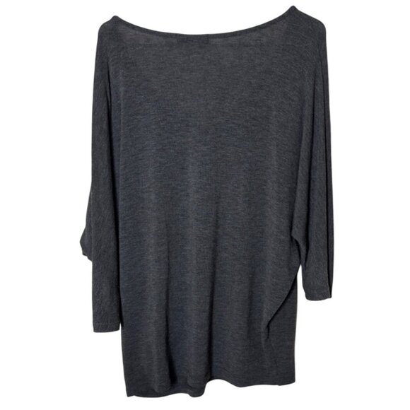 Laila Jayde Womens Charcoal Gray 3/4 Dolman Sleeve Knit Top Size XL Made in USA - Picture 3 of 8